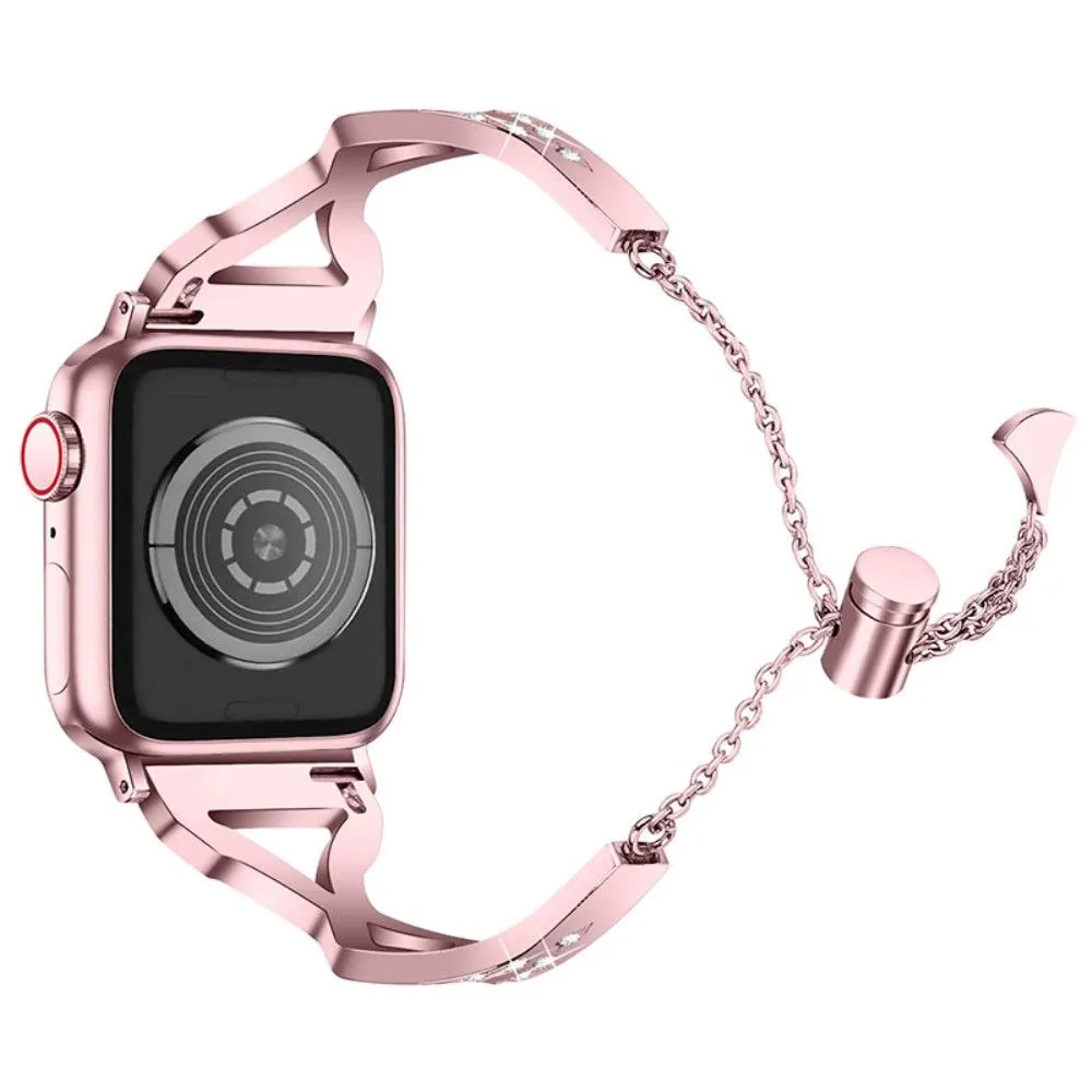 Apple Watch (41mm) rhinestone 304 stainless steel watch strap - Rose Pink