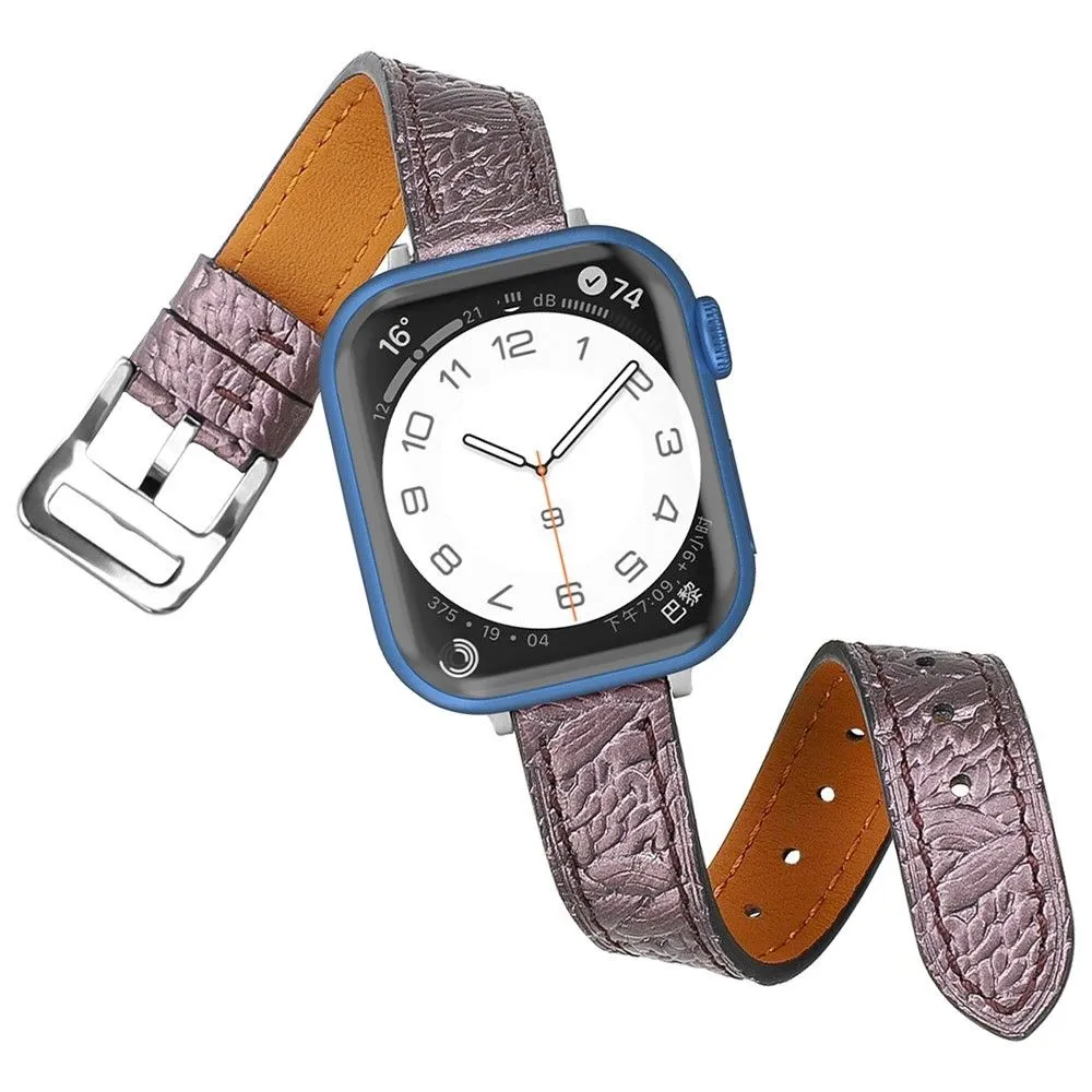 Apple Watch (41mm) woven texture genuine leather watch strap - Purple