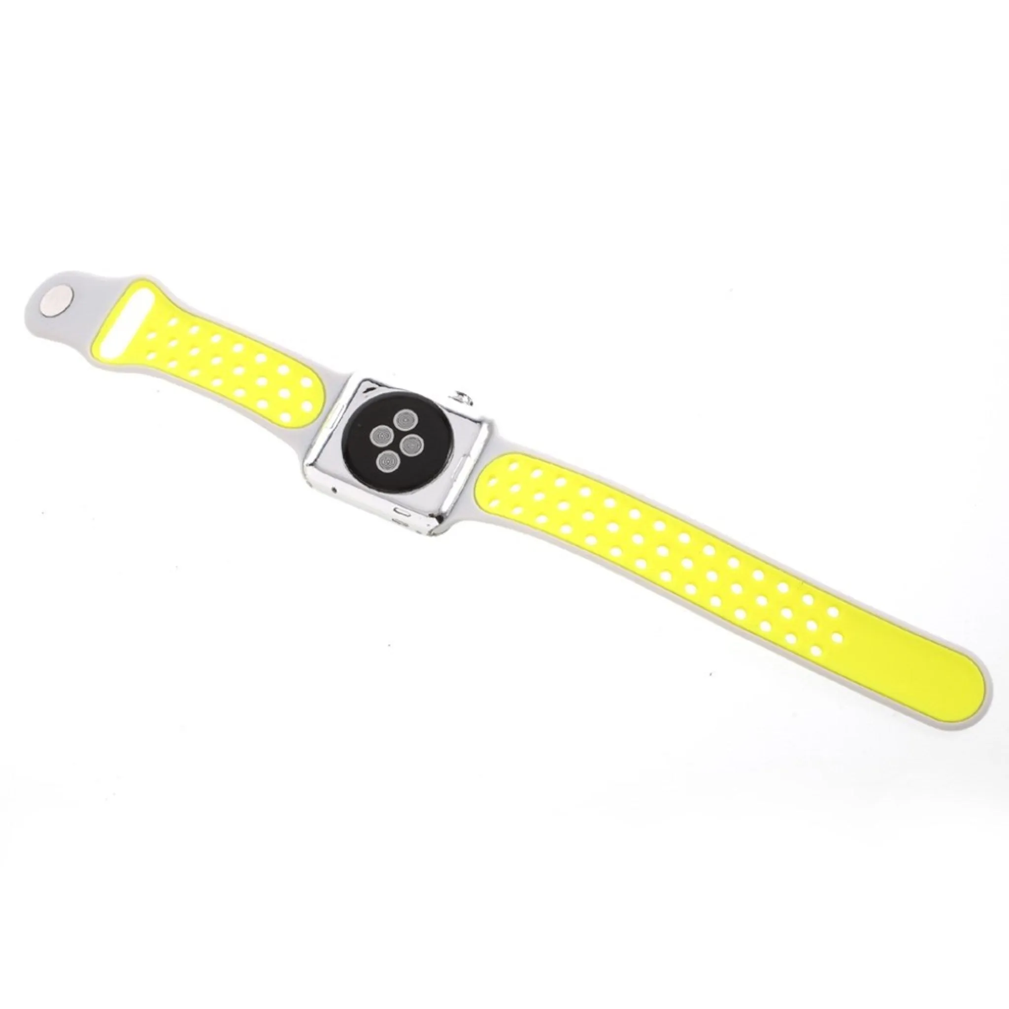 Apple Watch 42mm hollowing soft silicone watchband - Yellow / White