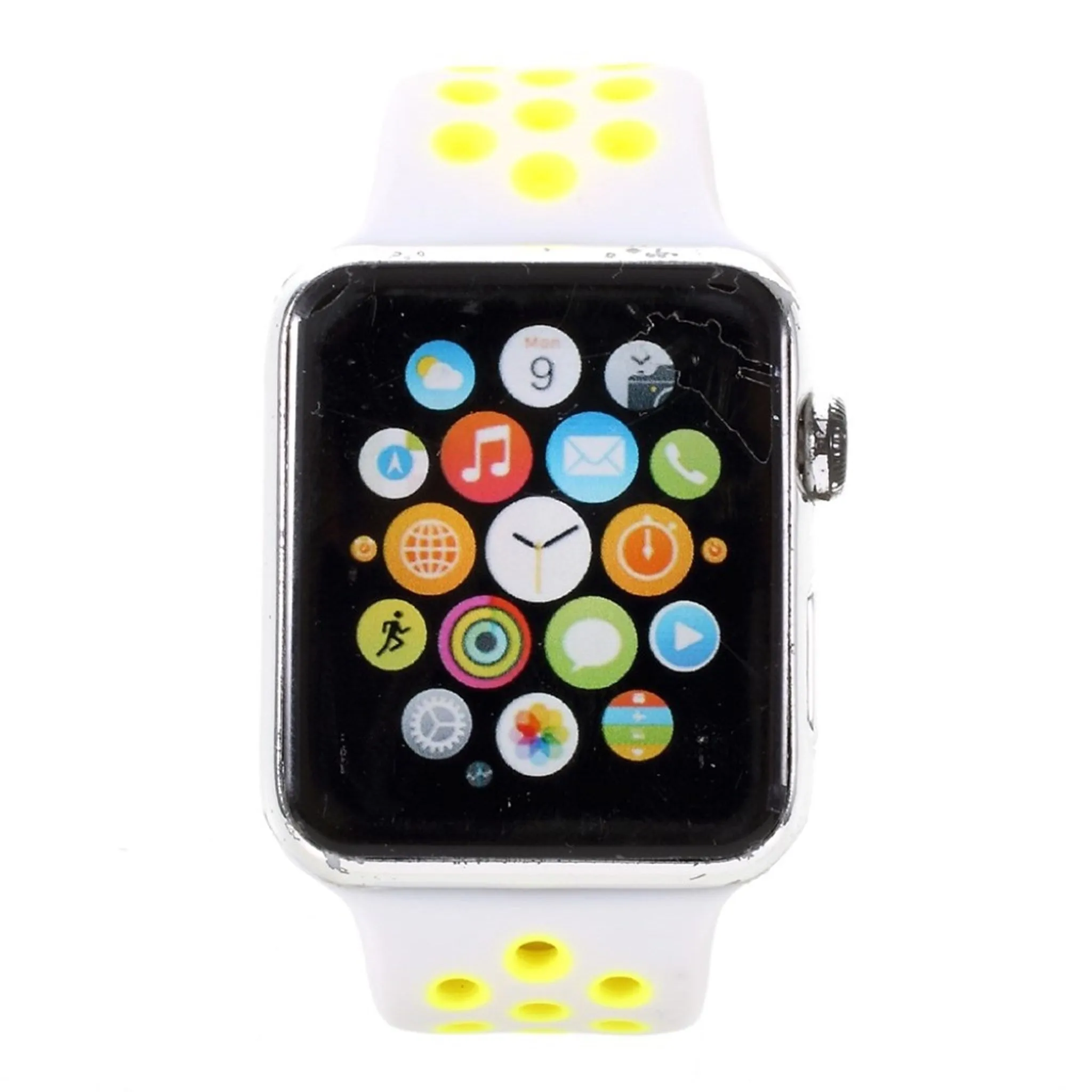 Apple Watch 42mm hollowing soft silicone watchband - Yellow / White