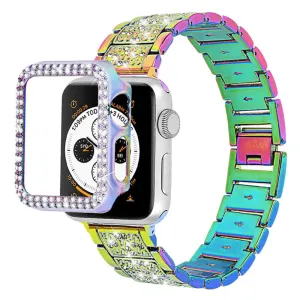 Apple Watch (45mm) 3 bead rhinestone décor watch strap with cover - Multi-color