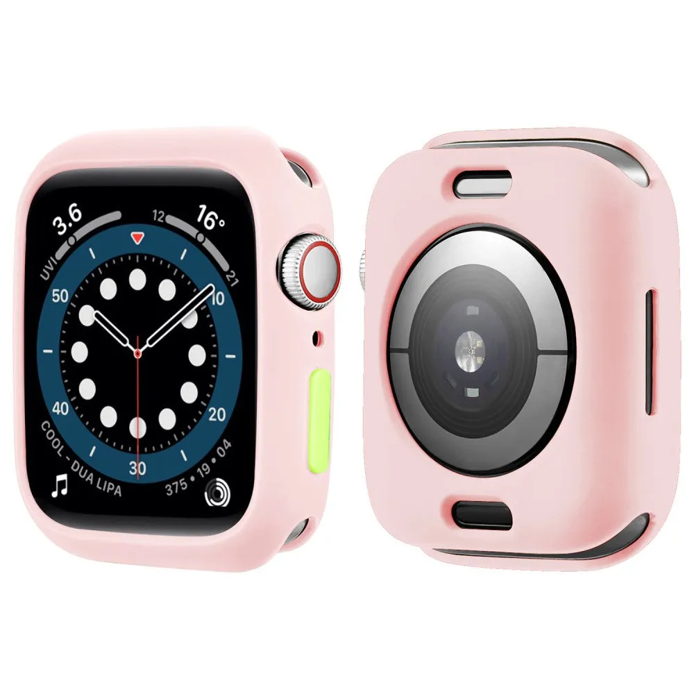 Apple Watch (45mm) candy color button TPU cover - Pink / Fluorescent Green