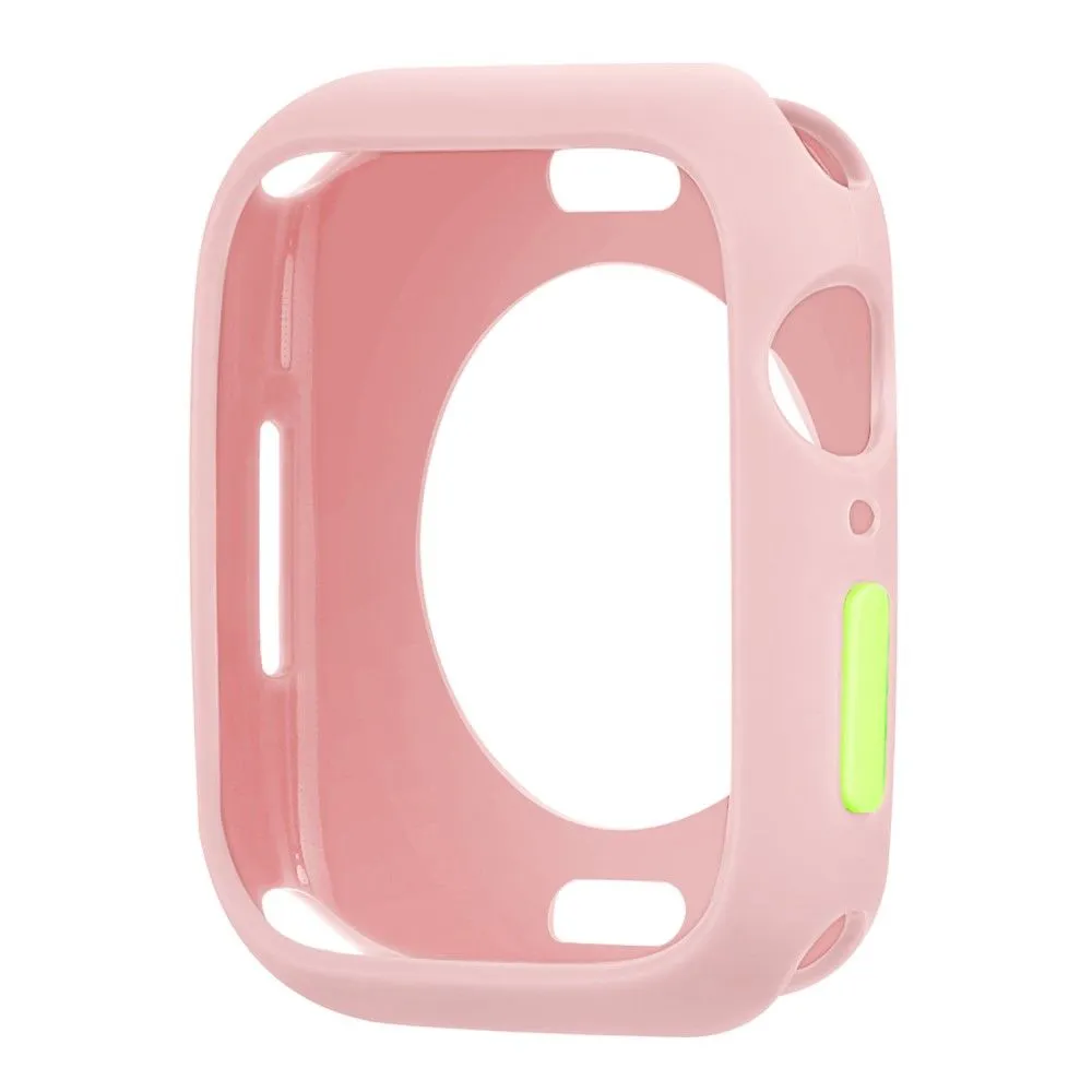 Apple Watch (45mm) candy color button TPU cover - Pink / Fluorescent Green