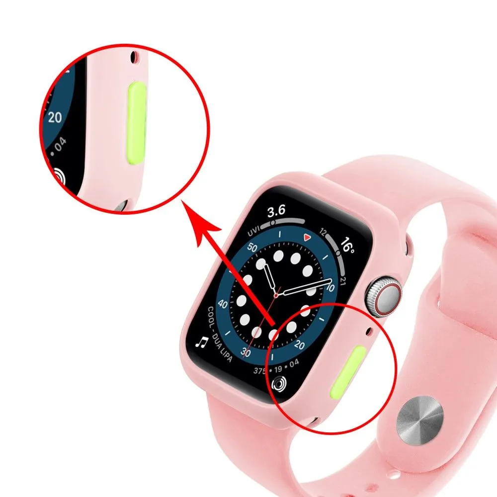 Apple Watch (45mm) candy color button TPU cover - Pink / Fluorescent Green