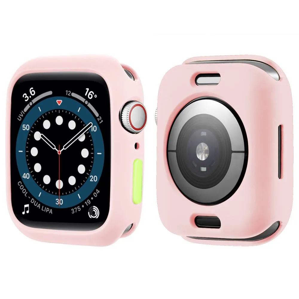 Apple Watch (45mm) candy color button TPU cover - Pink / Fluorescent Green