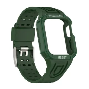 Apple Watch (45mm) color contrast watch strap    protective case - Midnight Green / Green