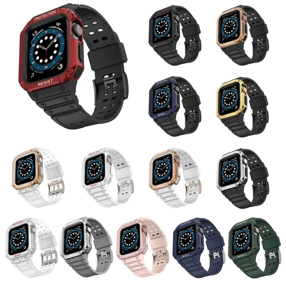 Apple Watch (45mm) contrast color TPU watch strap - Blue / Blue