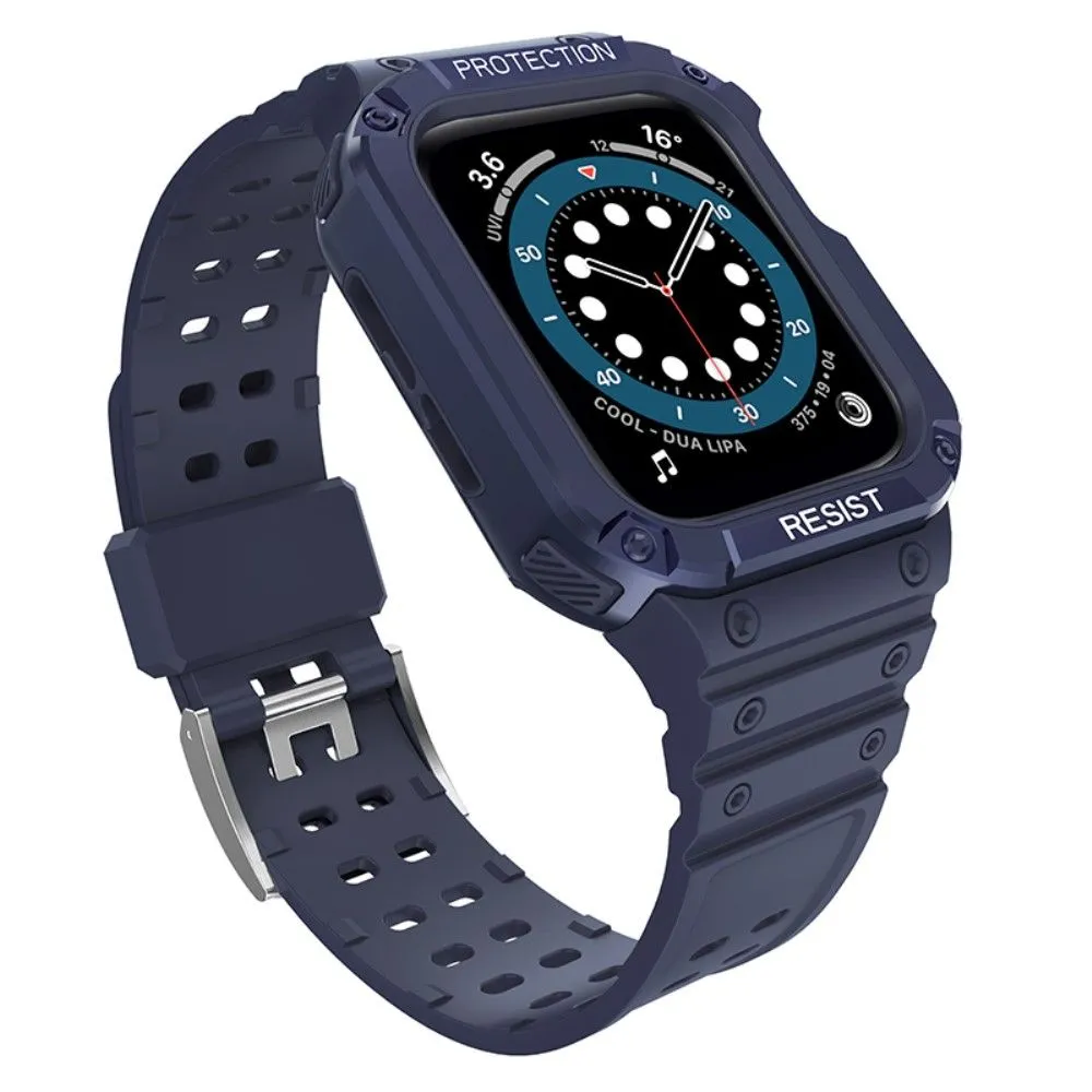 Apple Watch (45mm) contrast color TPU watch strap - Blue / Blue