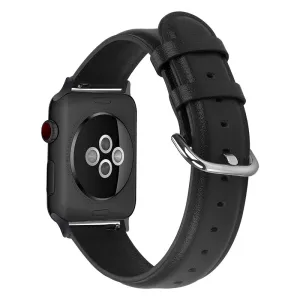 Apple Watch (45mm) cowhide genuine leather watch strap - Black