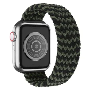 Apple Watch (45mm) elastic watch strap - Black / Green / Size: XL