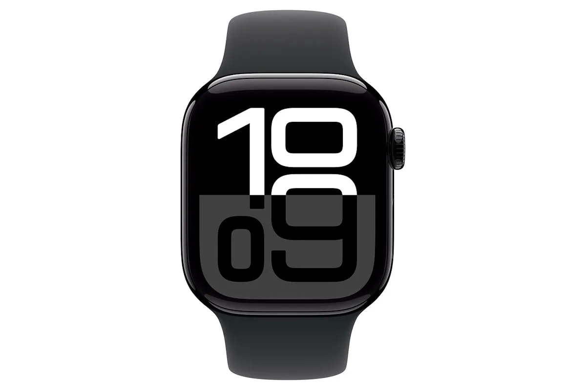 Apple Watch Series 10 GPS   Cellular | 42mm | Jet Black Aluminium Case with Black Sport Band M/L