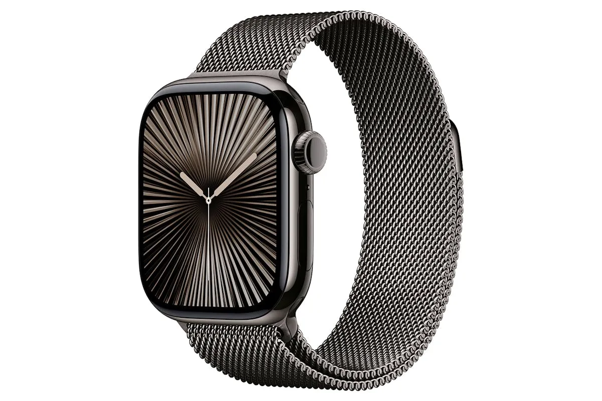 Apple Watch Series 10 GPS   Cellular | 42mm | Slate Titanium Case with Slate Milanese Loop