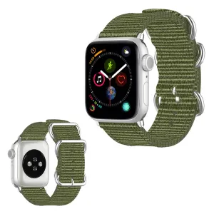 Apple Watch Series 5 40mm stripe pattern nylon watch band - Army Green