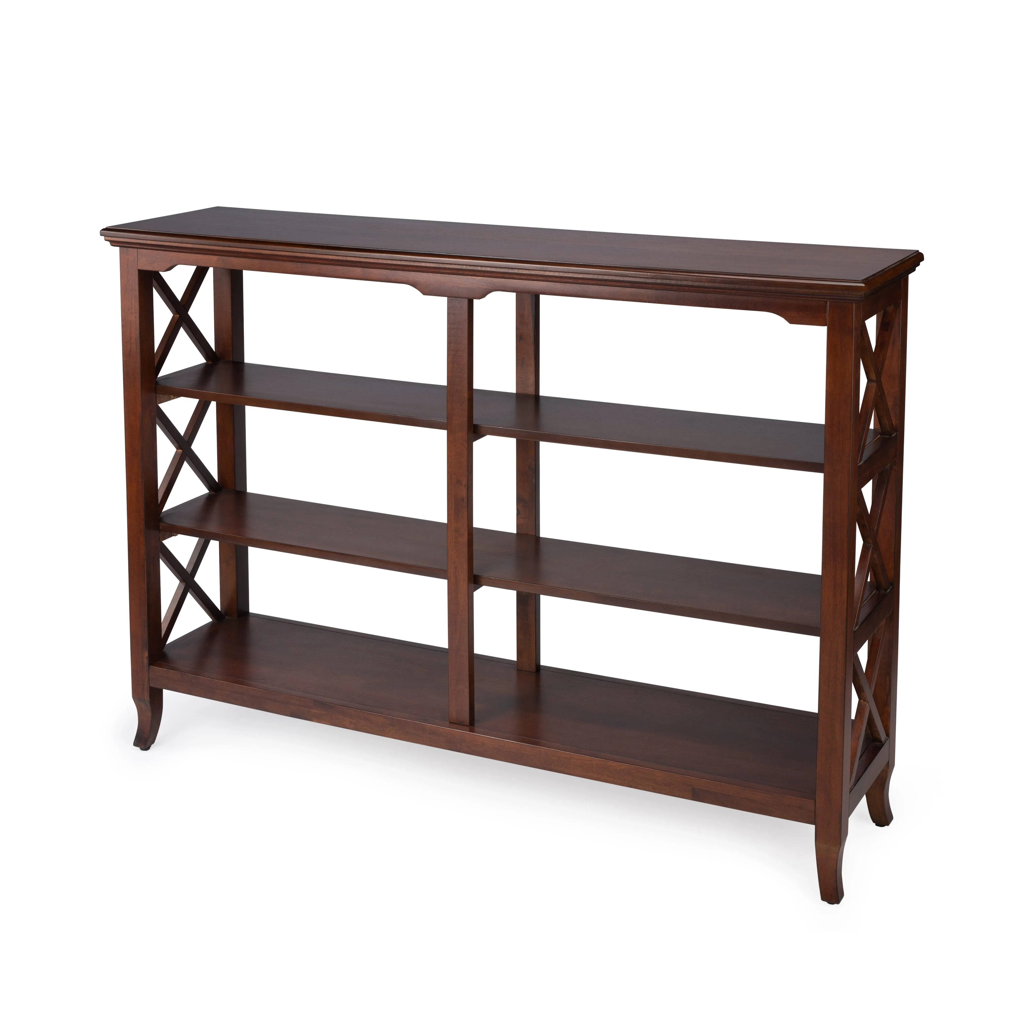 Appolinar 6 Shelves 32"W Bookcase in Medium Brown  5497024