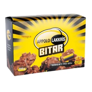 Appolo Lakkrís Bitar/ Liquorice Bits with Marzipan filling / 250 gr.