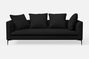 Aprilia 3 Seater Sofa Black Leather