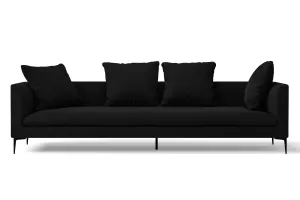 Aprilia 4 Seater Sofa Black Linen Fabric