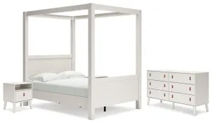 Aprilyn Full Canopy Bed with Dresser and 2 Nightstands