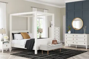 Aprilyn Full Canopy Bed with Dresser, Chest and 2 Nightstands