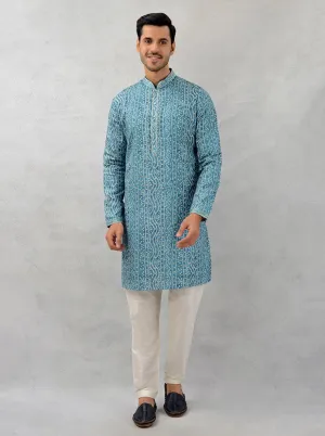 Aqua Blue Kurta Pajama | TULA