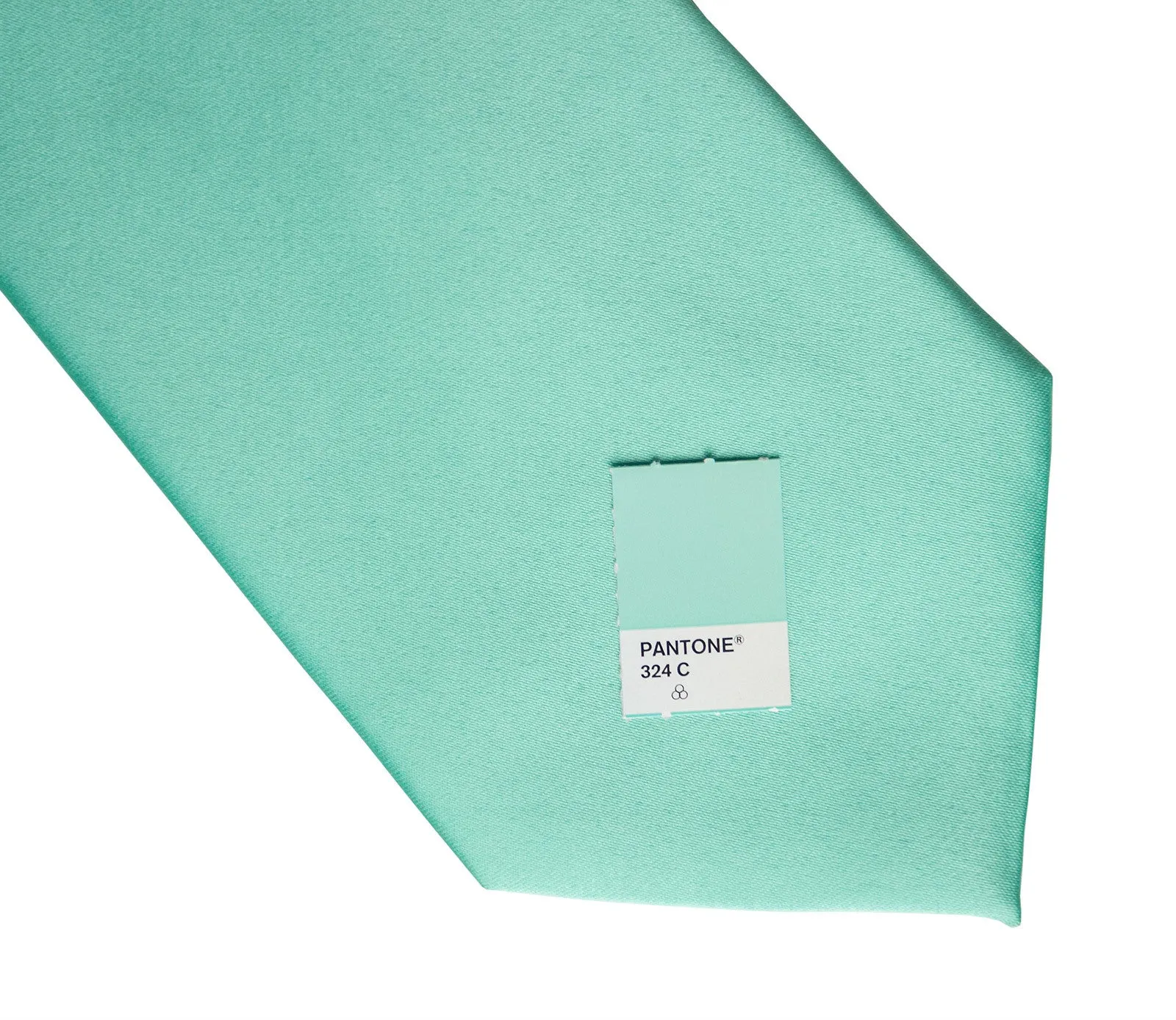 Aqua Blue Necktie. Blue-Green Solid Color Satin Finish Tie, No Print