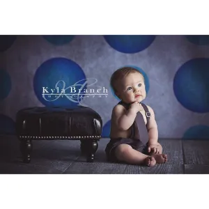 Aqua Blue Polka Dot Printed Backdrop