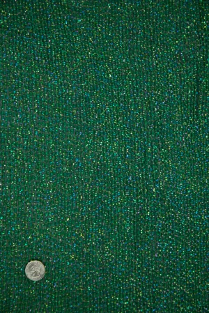 Aqua Green Sequins & Beads on Silk Chiffon Fabric