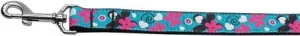 Aqua Love Nylon Ribbon Dog Collars 1 Wide 4ft Leash