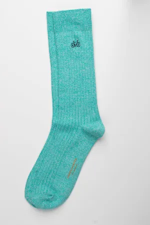 Aqua Marle Rib Socks