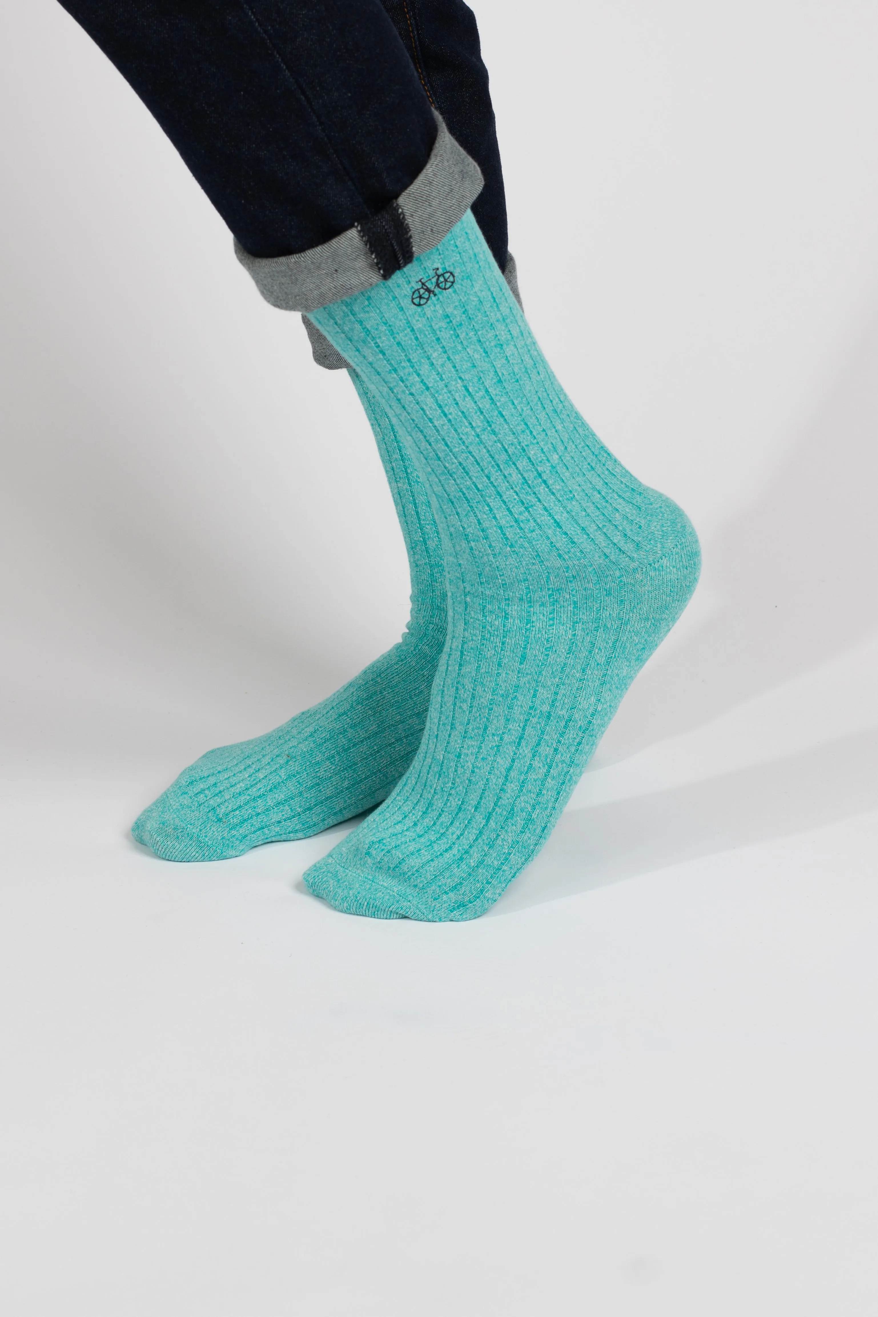 Aqua Marle Rib Socks