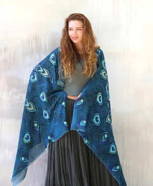 Aqua Peacock Shawl