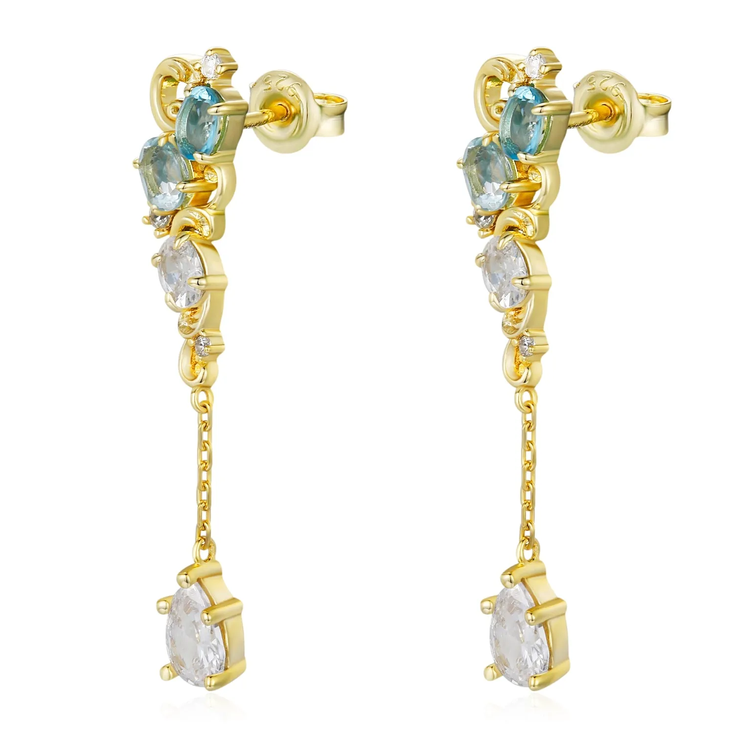 Aqua Radiance Earrings (Yellow Gold)