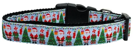 Aqua Santa Nylon Dog Collar Xl