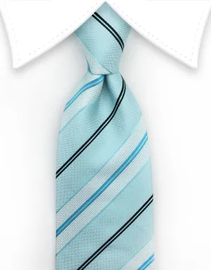 Aqua Turquoise Striped Men's Tie