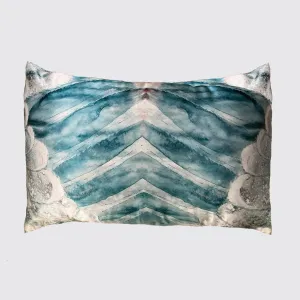 Aqua With Wing Design Silk Pillowcase