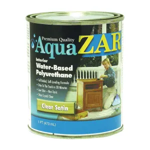 Aqua ZAR 32511 Polyurethane, Liquid, Crystal Clear, 1 pt, Can