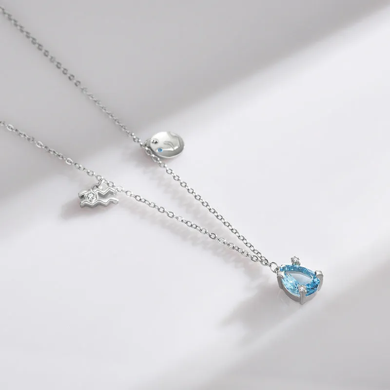 Aquamarine Constellation Necklace for Aquarius Personality