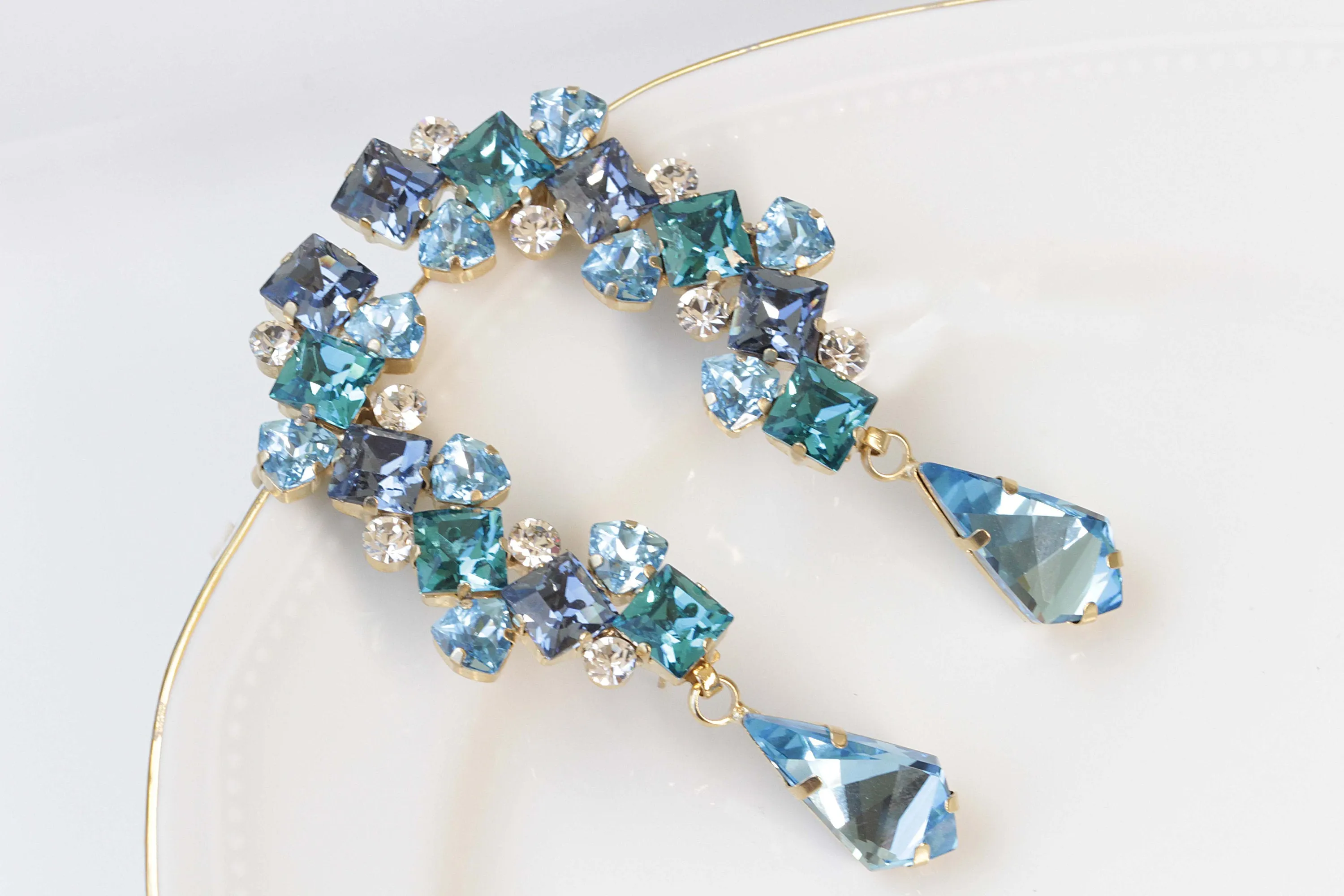 Aquamarine EAR CLIMBER CUFF