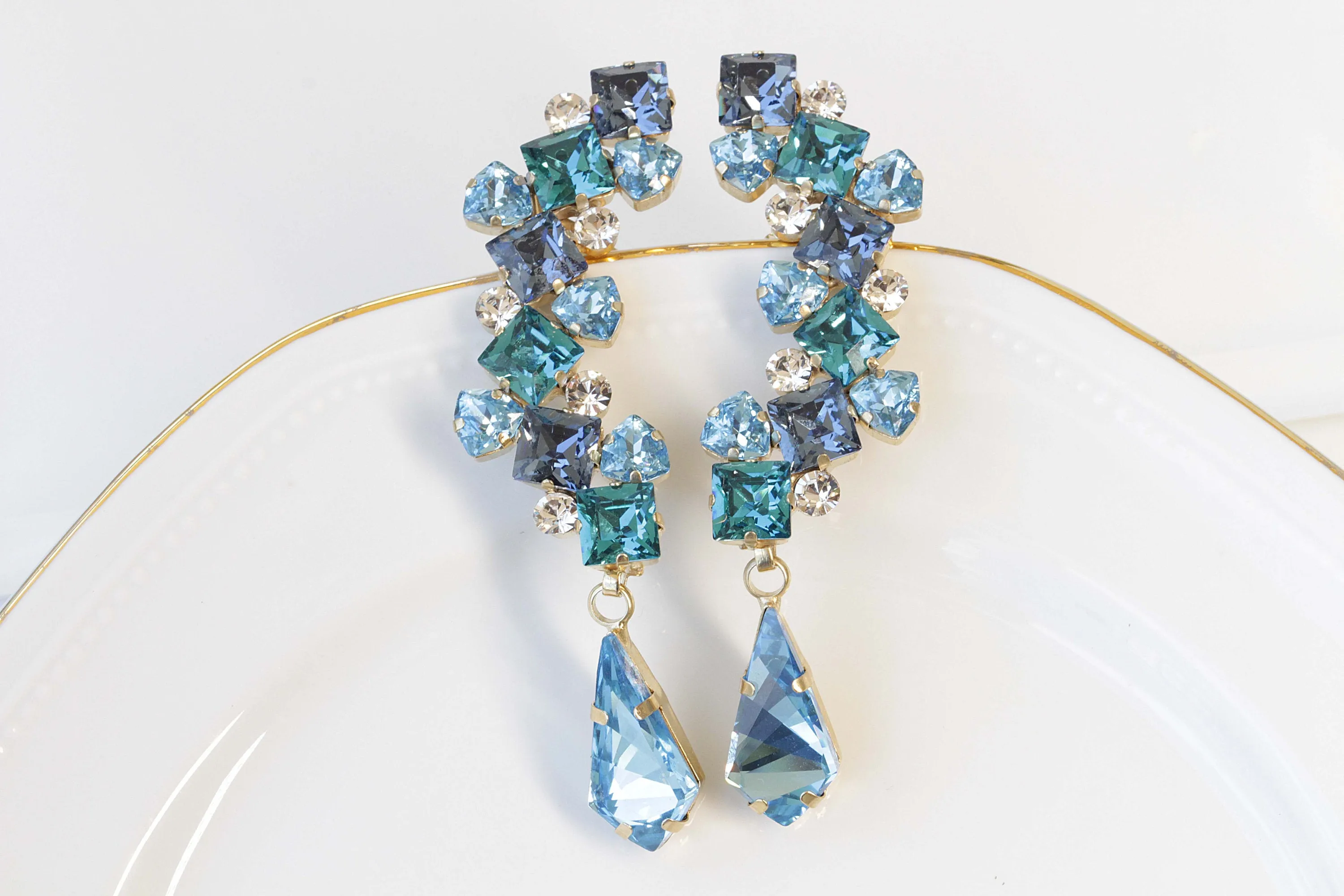 Aquamarine EAR CLIMBER CUFF