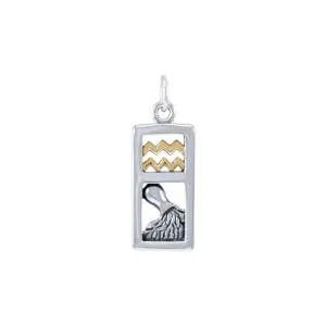 Aquarius Silver and 14k Gold accent Charm MCM293