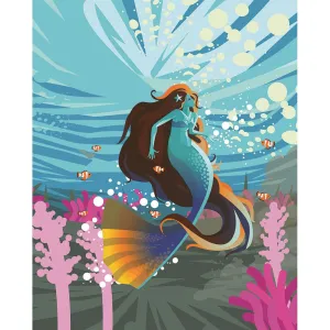 Aquatic Mermaid Printed Backdrop