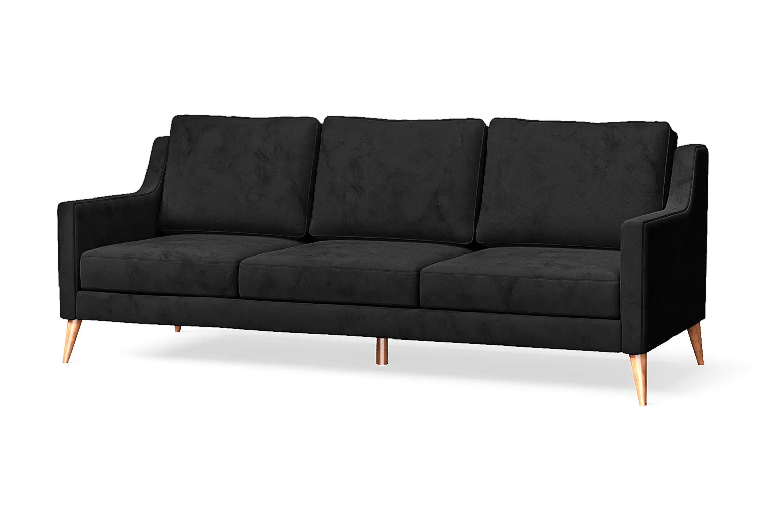 Aquila 3 Seater Sofa Black Velvet