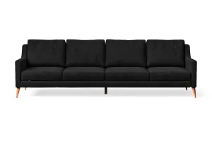 Aquila 4 Seater Sofa Black Velvet