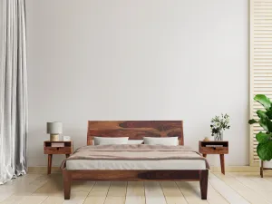 ARABEL BED QUEEN Sheesham Wood (Honey Finish)