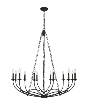 Arabella 12 Light Chandelier in Matte Black