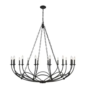 Arabella 16 Light Chandelier in Matte Black