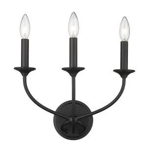 Arabella Three Light Wall Sconce in Matte Black