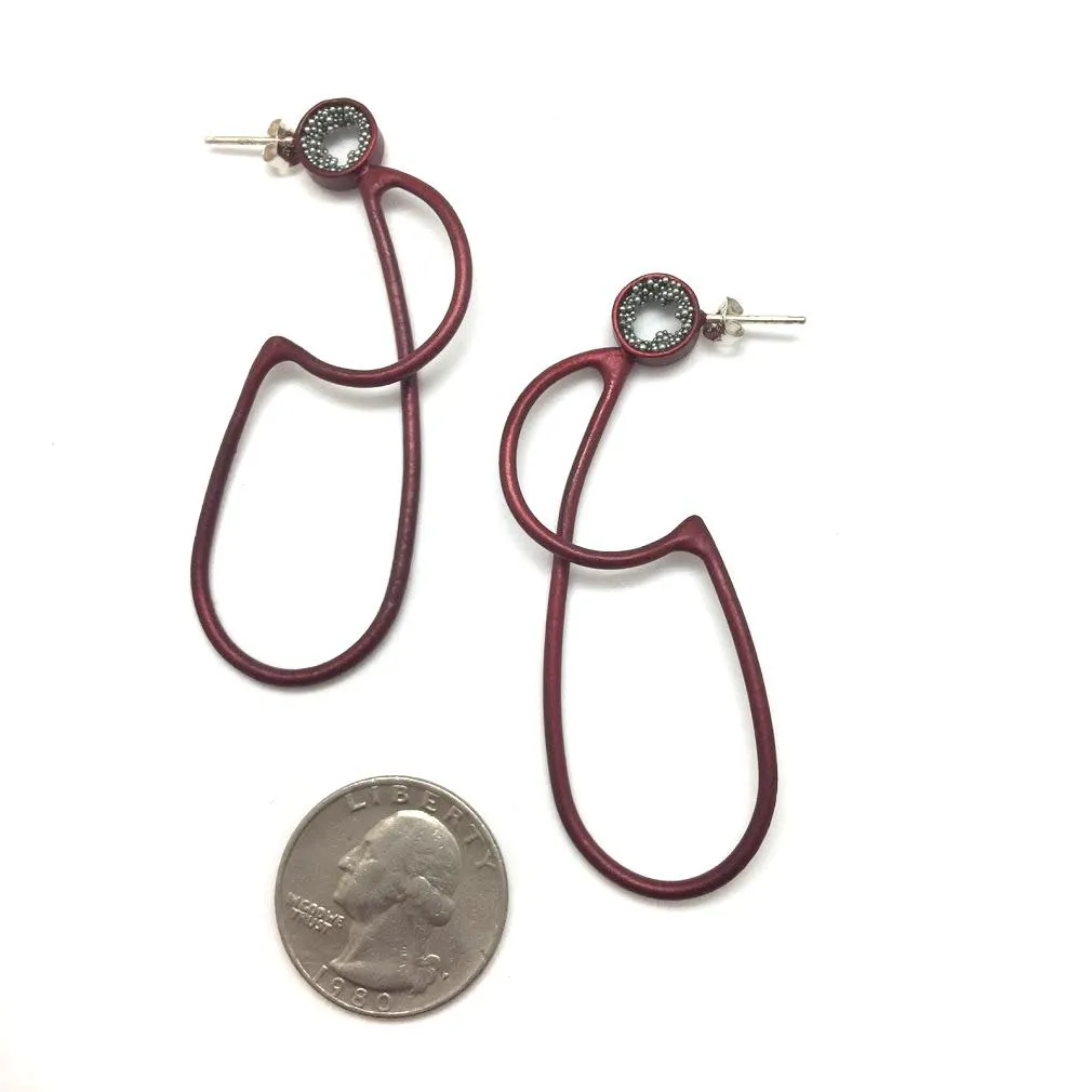 Arabesque Loop Earrings - Red