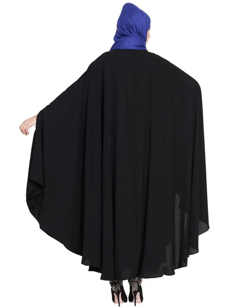 Arabic Black Blue Hand work Irani Kaftan Black