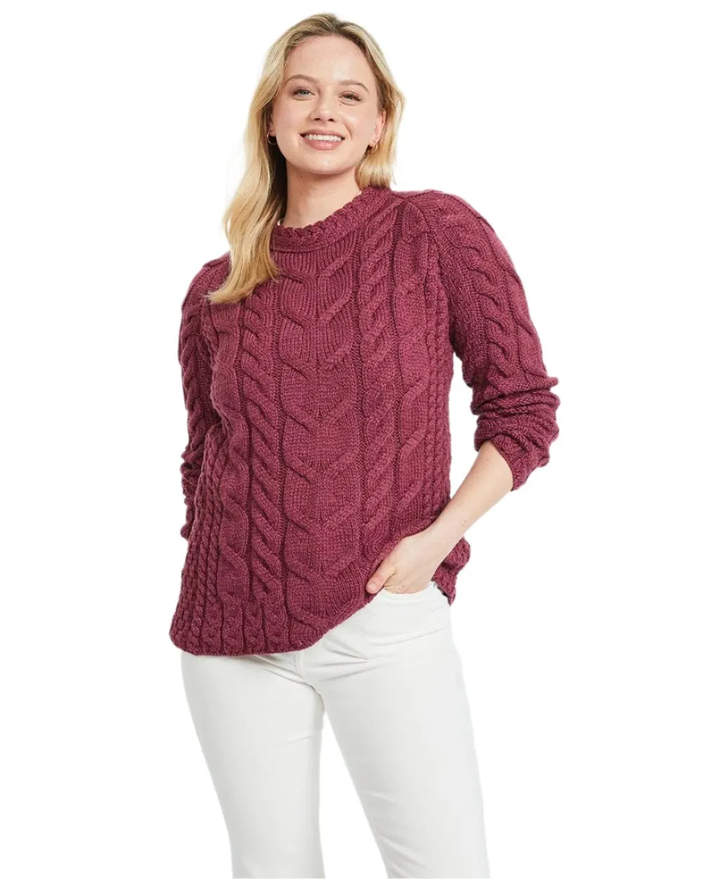 Aran Womens Listowel Cabled Sweater